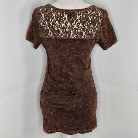 🎄 Daytrip Buckle EUC Faithful True Love lace stud tie dye Vintage top Small - Picture 3 of 16